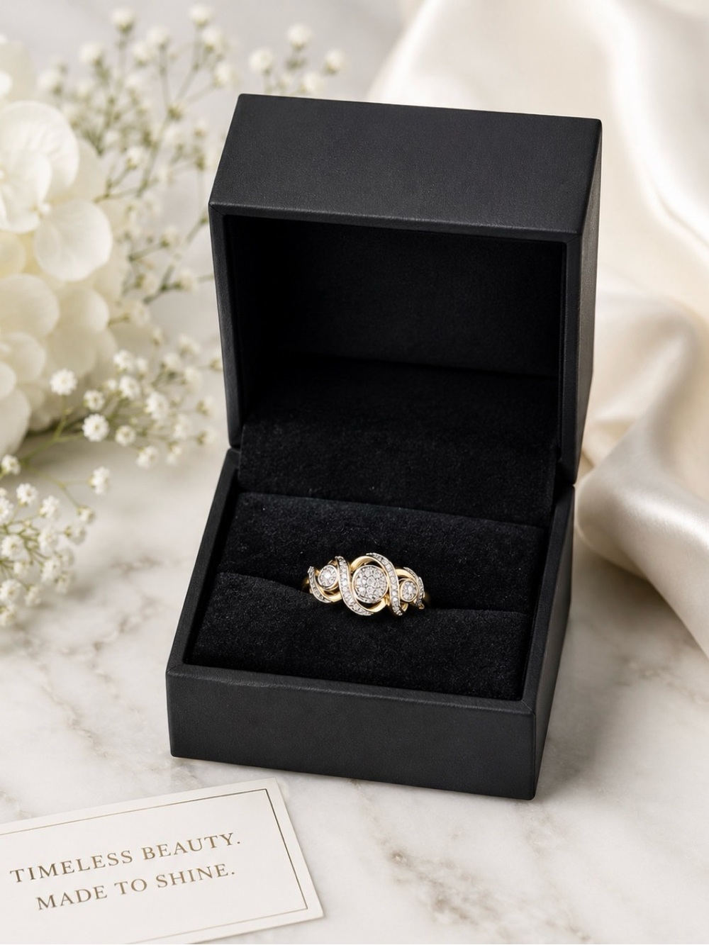 Gold and Silver Tone Halo Accent Ring - Women Jewelry